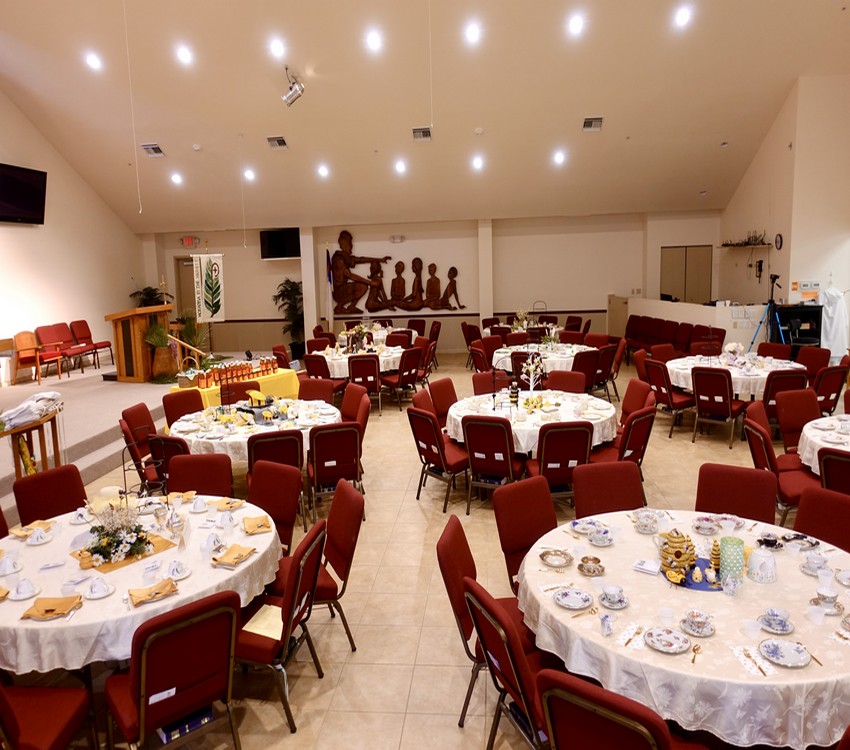 Photo of Ladies Tea Tables attractively set, ready to eat